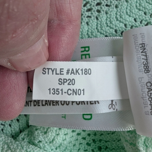 J. Crew Pointelle Ruffle Mockneck Sweater Women's Med Fairy Coquette Mint Green - Picture 16 of 16